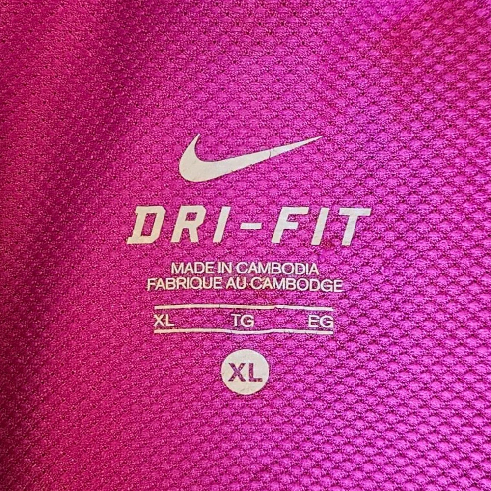 Nike Dri Fit 1/4 Zip Athletic Workout Long Sleeve Top Magenta Pink Women XLarge